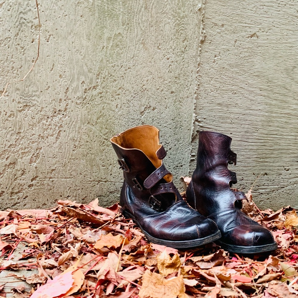 Cydwoq Brown Leather Buckle Ankle Boots Men's 7 US 40 EU | bottes en cuir brun